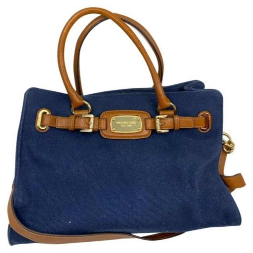 MICHAEL KORS Blue Inter Woven Canvas Shoulder Bag